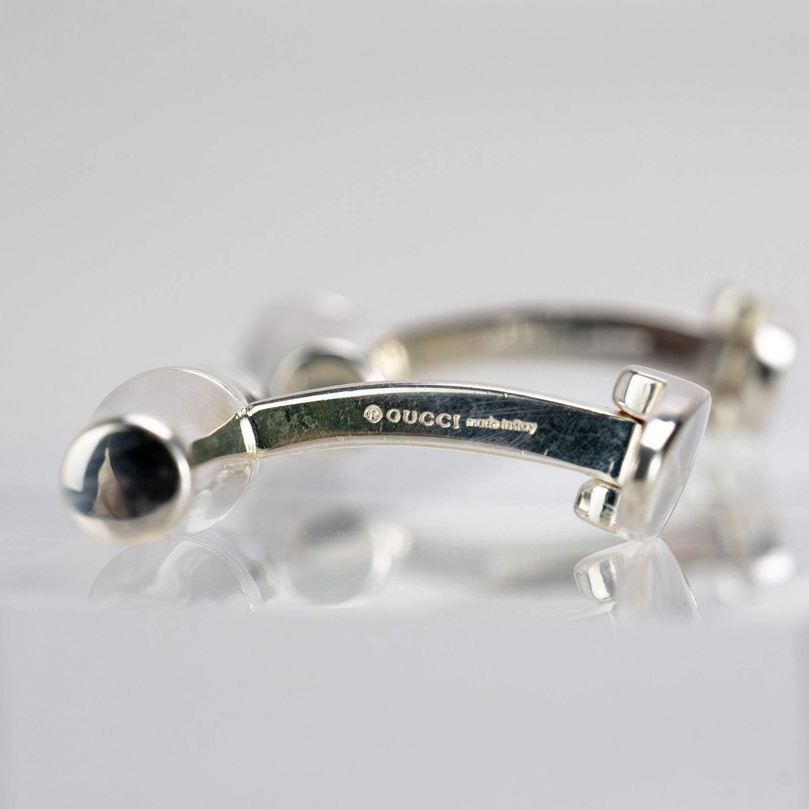 グッチ GUCCI カフス シルバー925 バンブーモチーフ カフリンクス