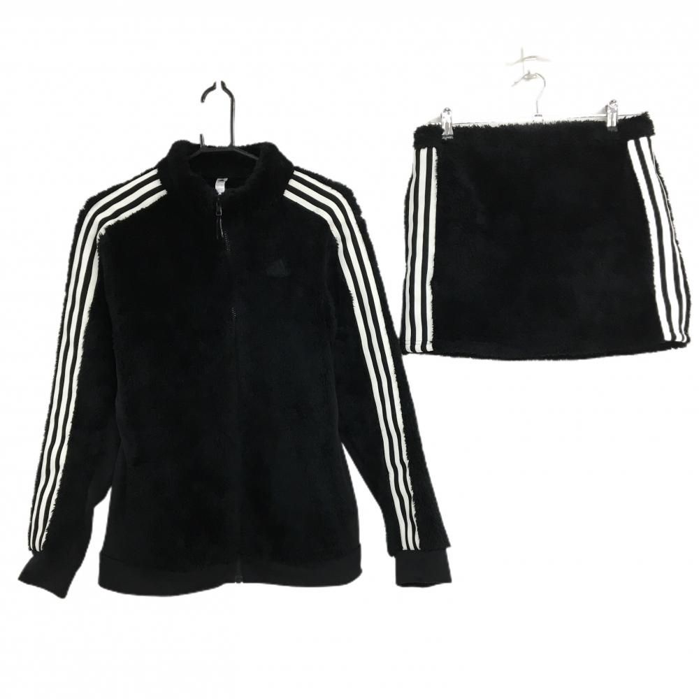 美品】アディダス セットアップ(ボアジャケット×ボアスカート) 黒×白