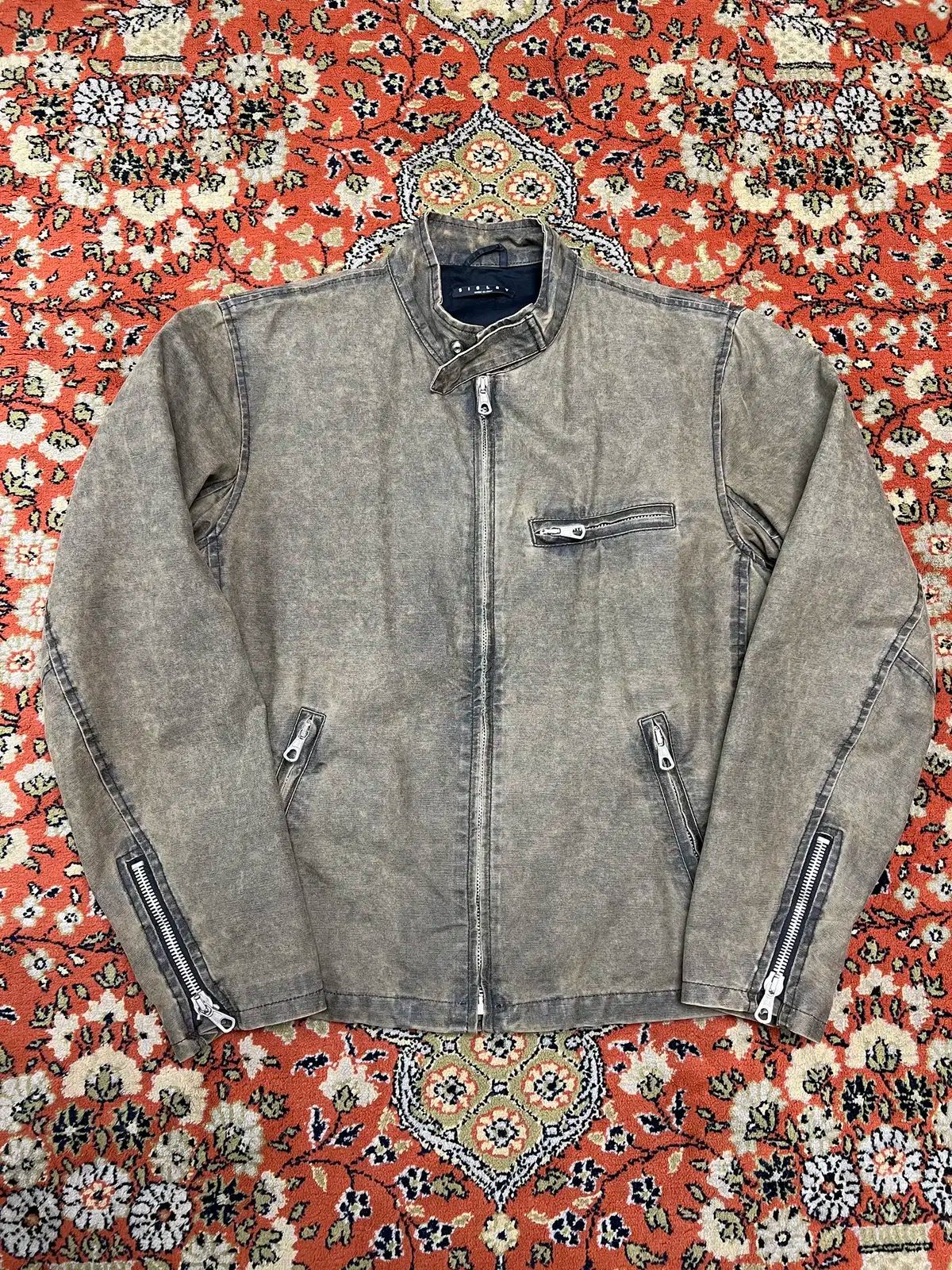 シスレー カフェレーサー ブラウン デニムジャケット L