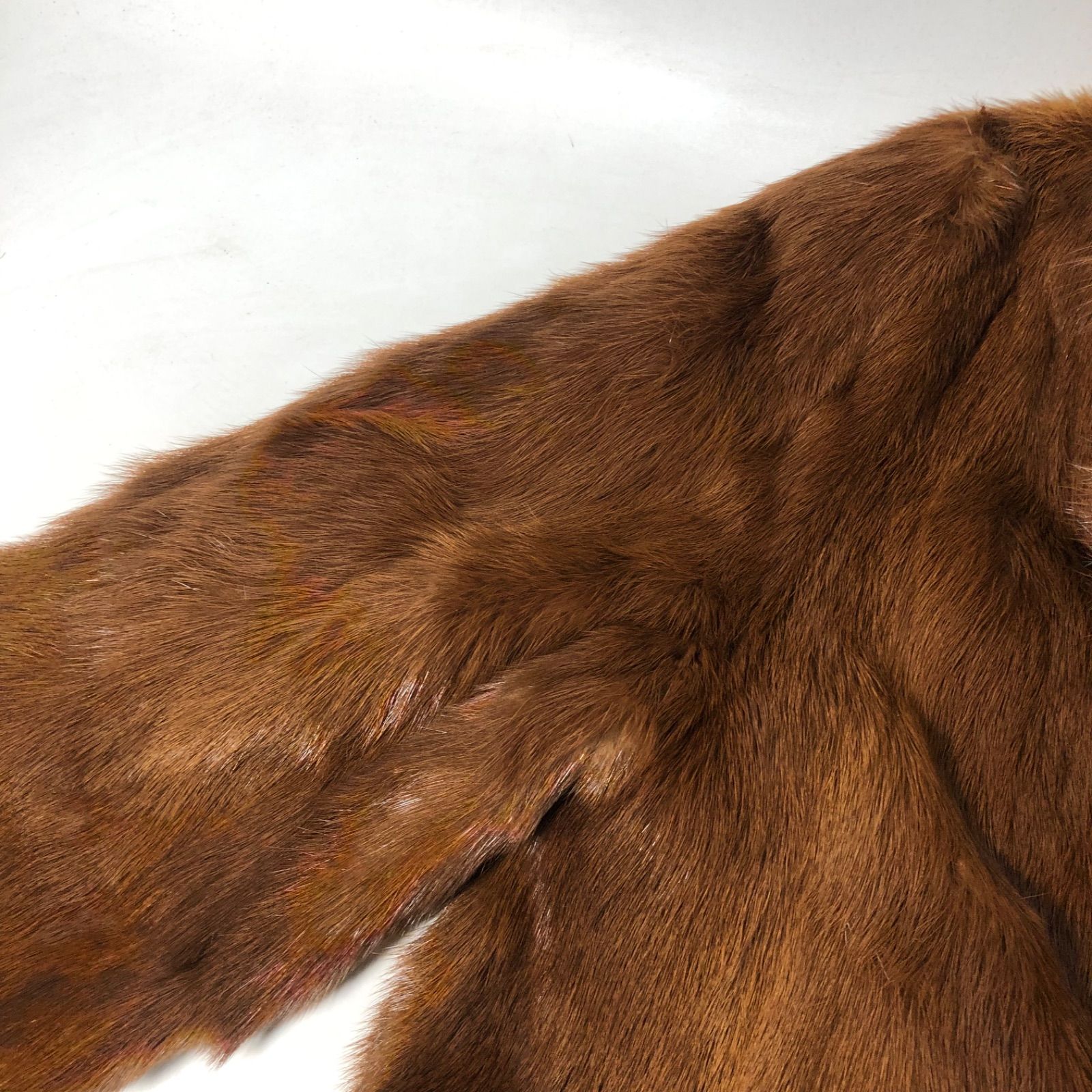 A1113-31-5 レディース ミンクハーフコート ファーコート 9号 ブラウン