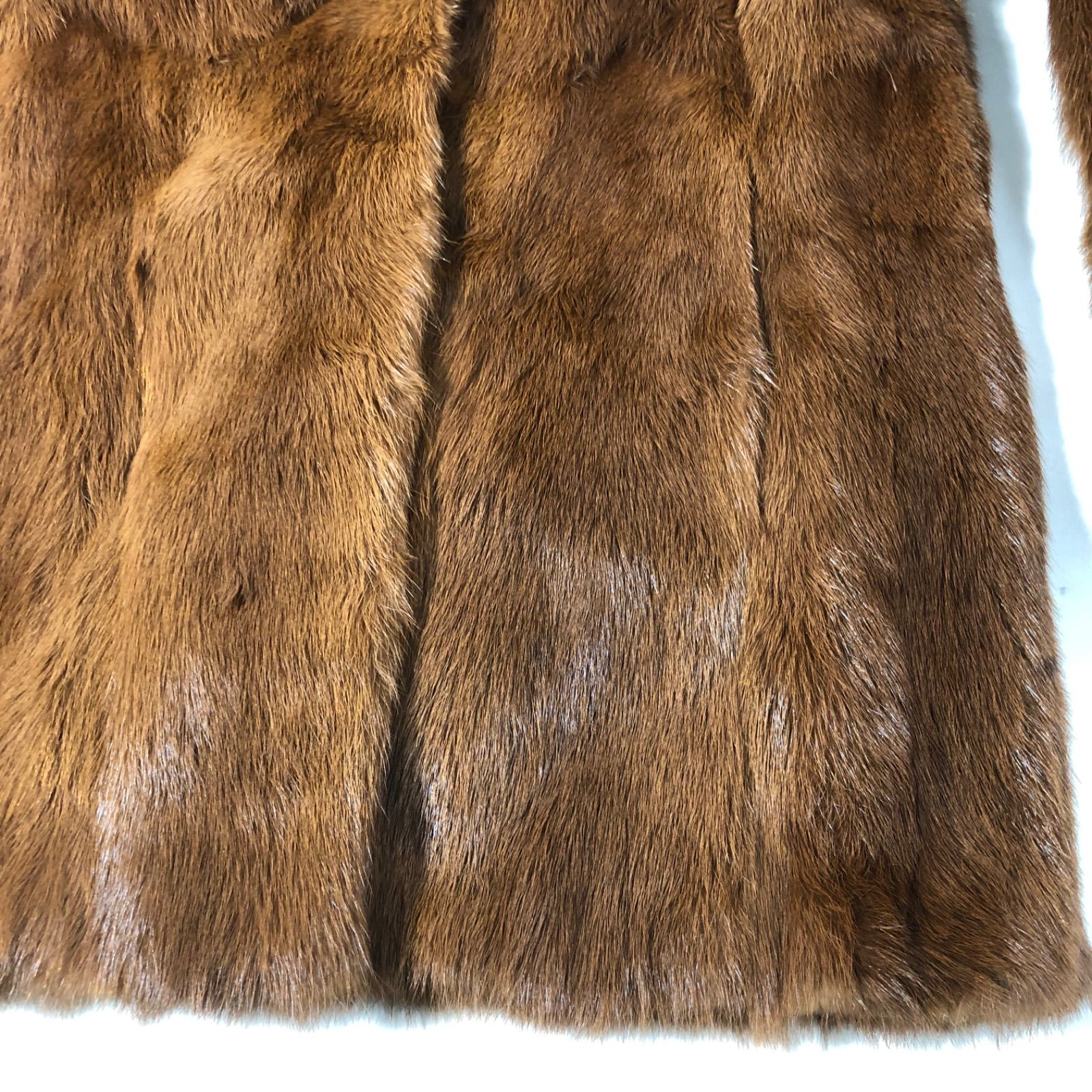 A1113-31-5 レディース ミンクハーフコート ファーコート 9号 ブラウン