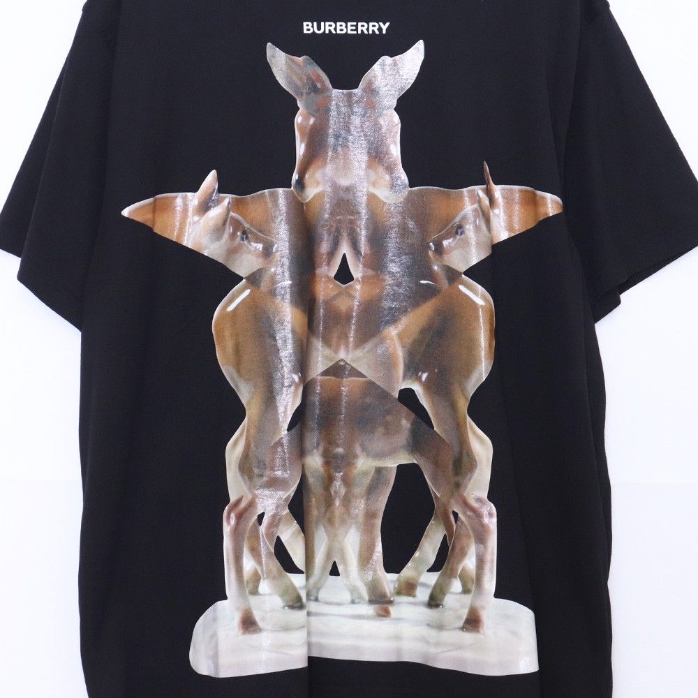 BURBERRY エルソーングラフィックTシャツ XLサイズ ブラック 8037056