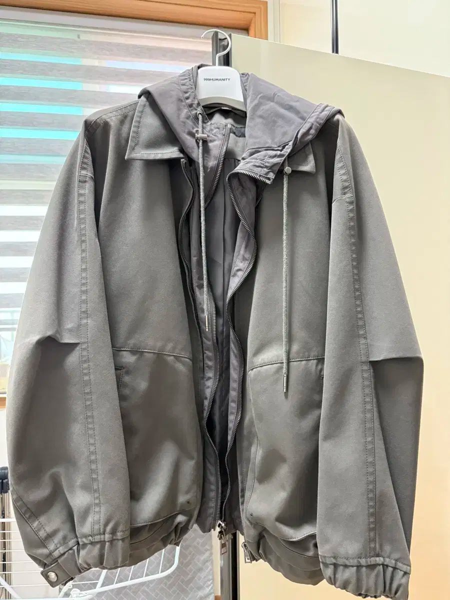 SONGZIO ソンジオメンズ ダブル レイヤード フードジャケット カーキ 48 105