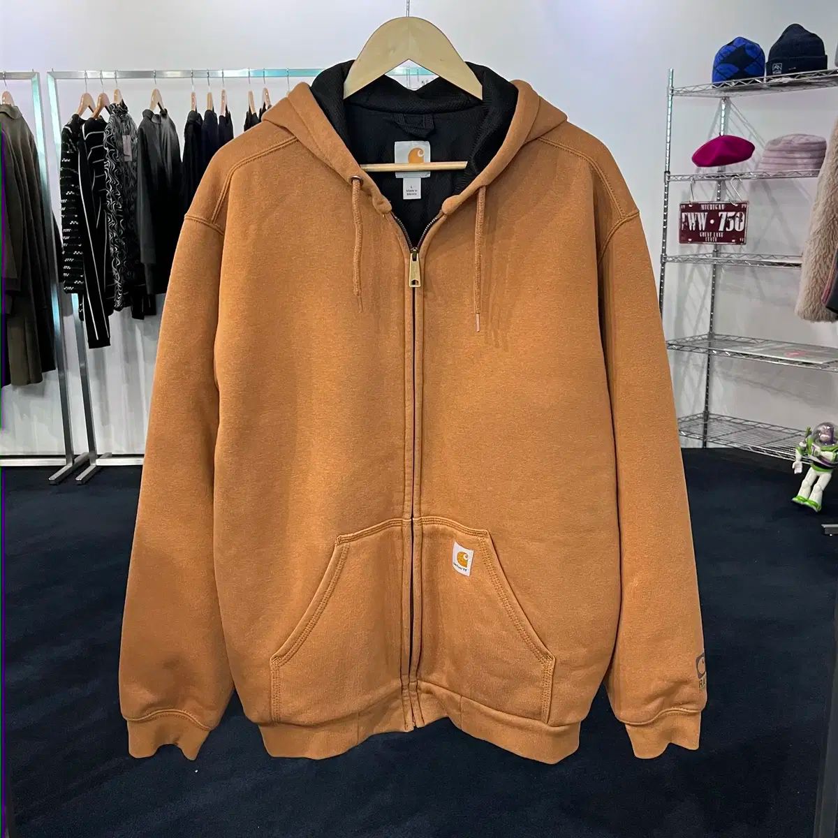 L Carhartt カーハート サーマル フード ジップアップ ブラウン