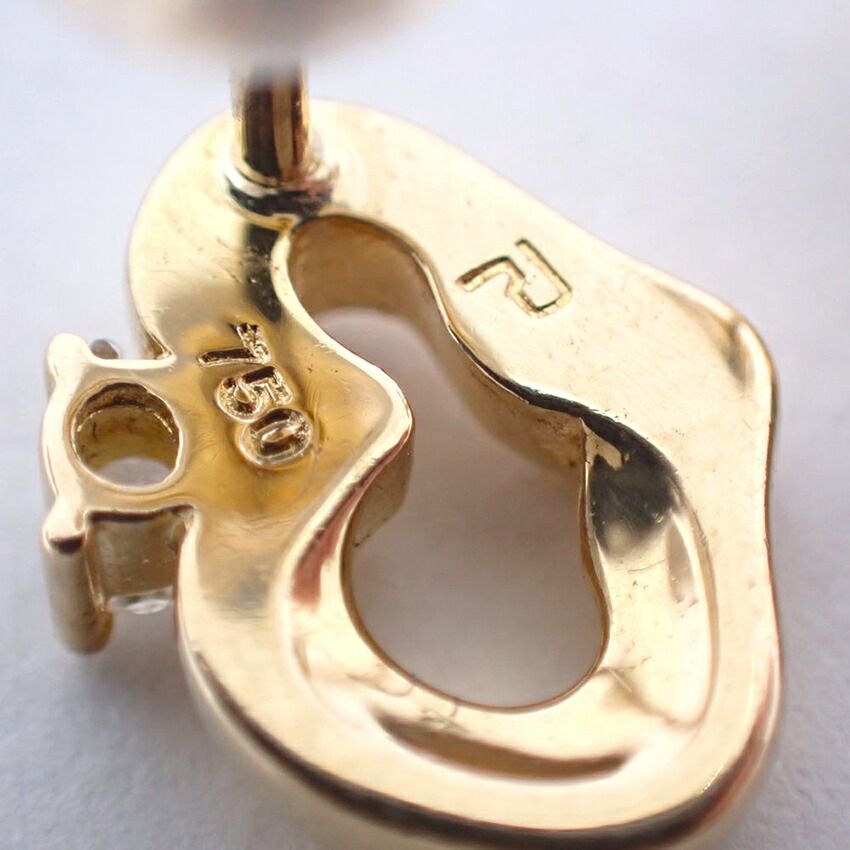  POLA 750 YG K 18 ダイヤモンド ピアス j 89-2 ピアス(両耳用) アクセサリー