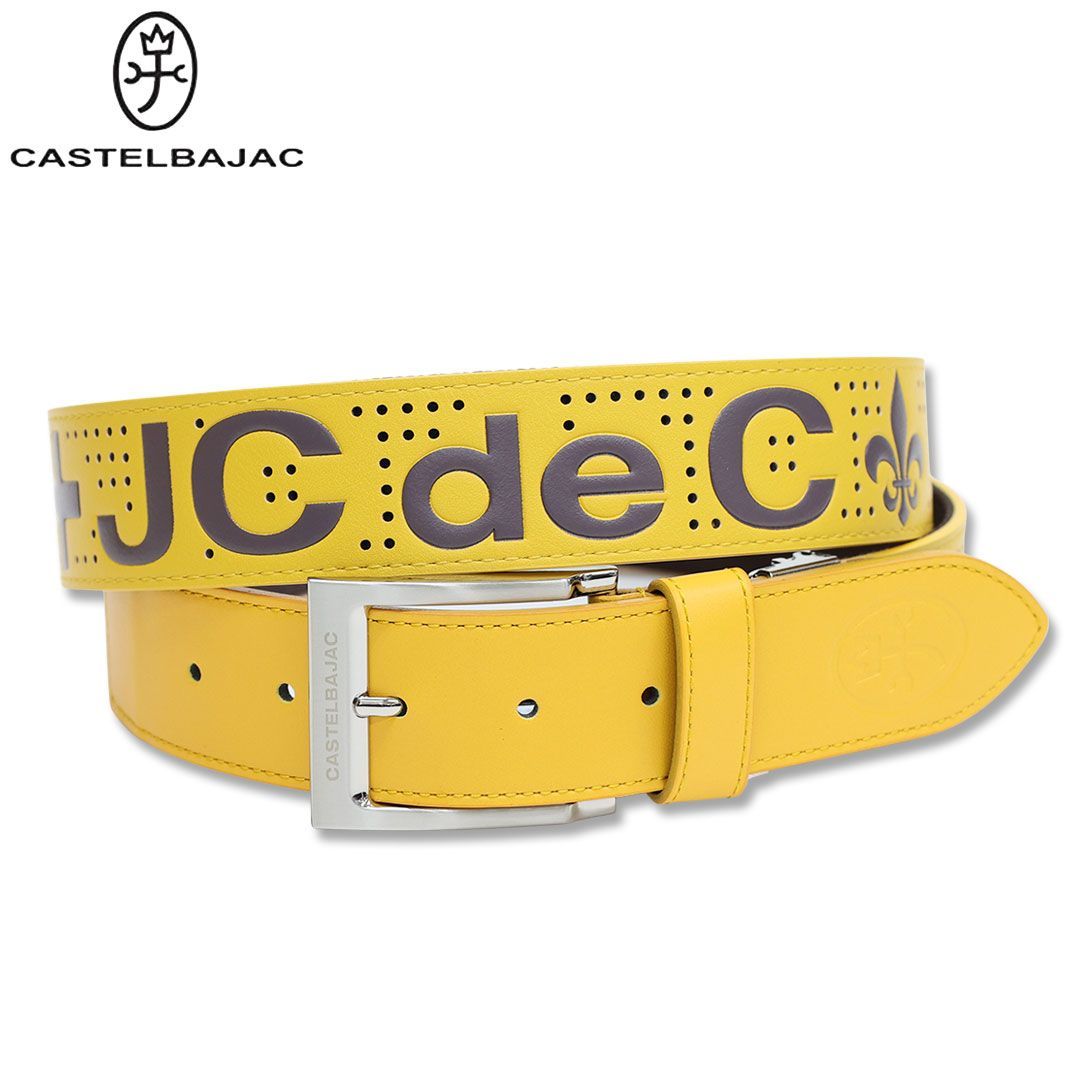 カステルバジャック ロゴ ベルト 7235390130 イエロー castelbajac ベルト 家紋 ゴルフ KAMON 25AW