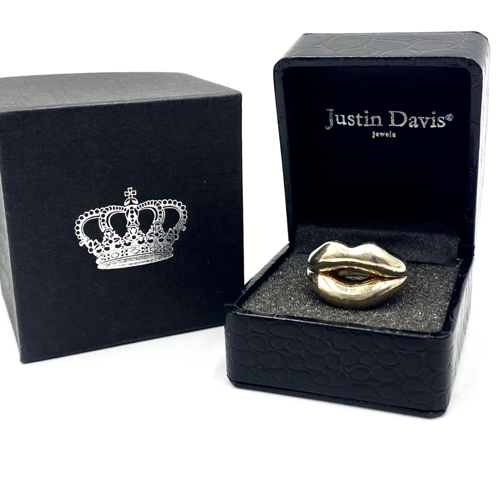 Justin Davis ジャスティンデイビス リップ ゴールドフィニッシュ ゴールド仕上げ リップ リング 指輪 シルバー925 9号