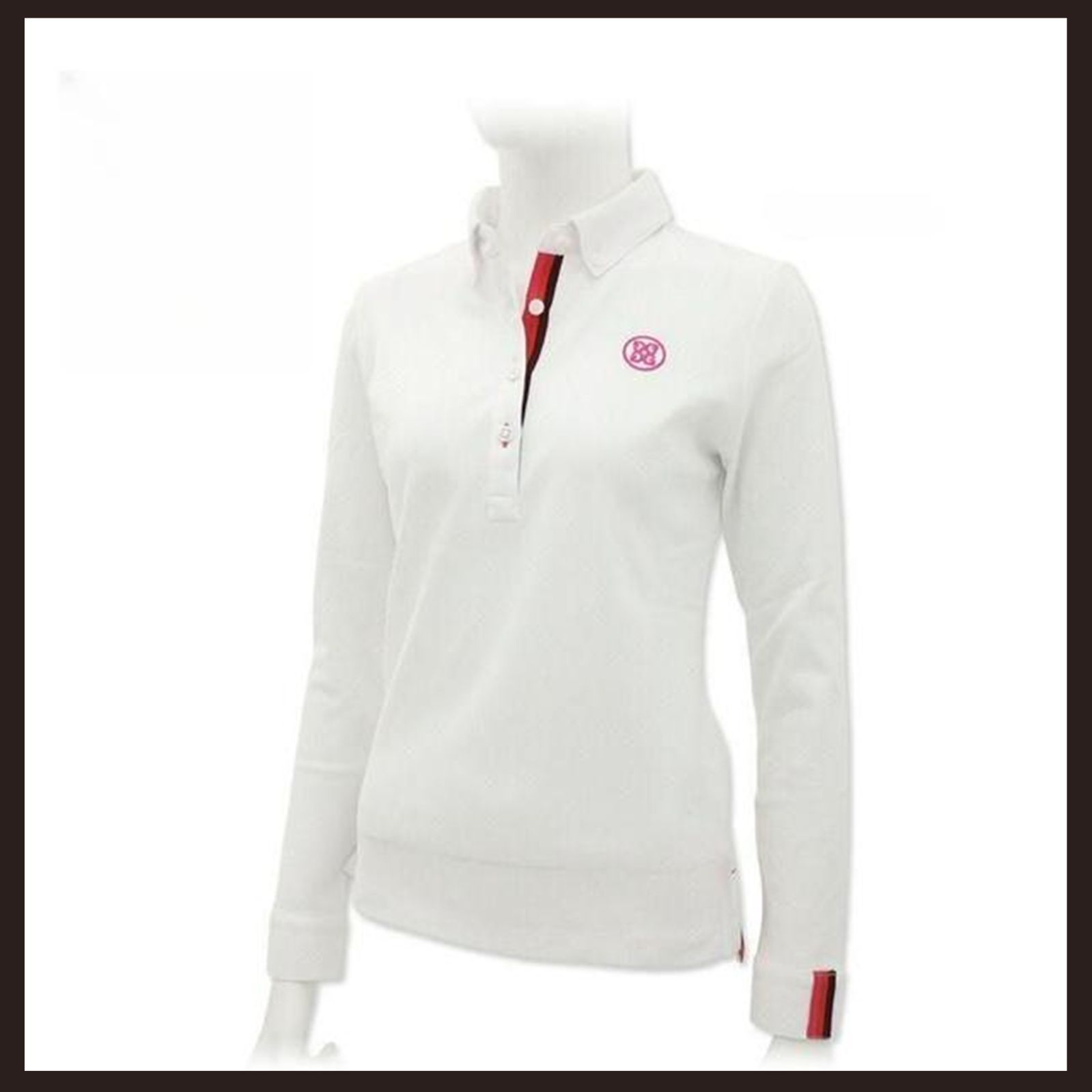 ○★訳有り新品未使用　G/FORE（ジーフォア）　長袖ポロシャツ　36　ホワイト 訳有 未使用 G/FORE（ジーフォア） 長袖ポロシャツ 36 ホワイト