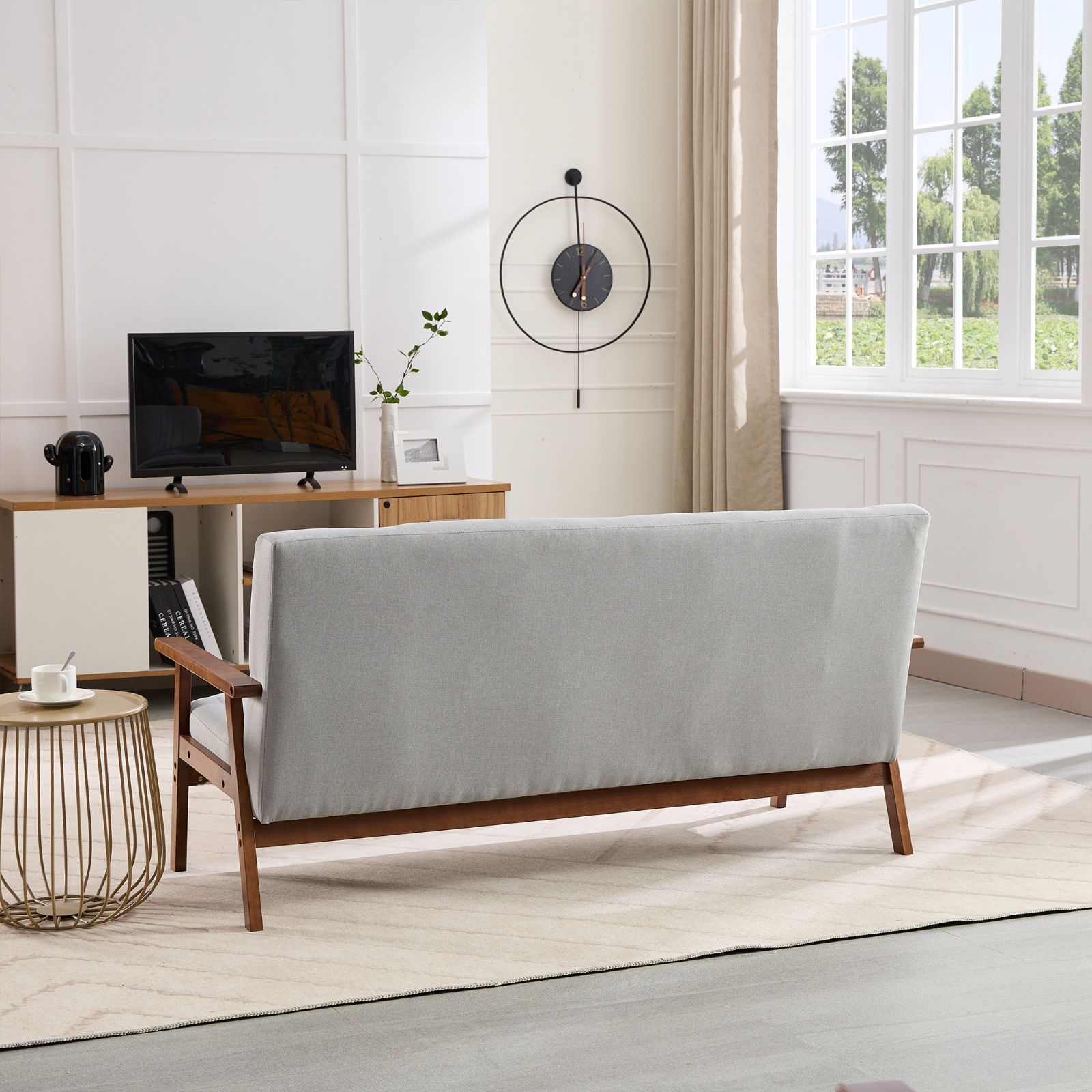 木脚 3人掛けソファー