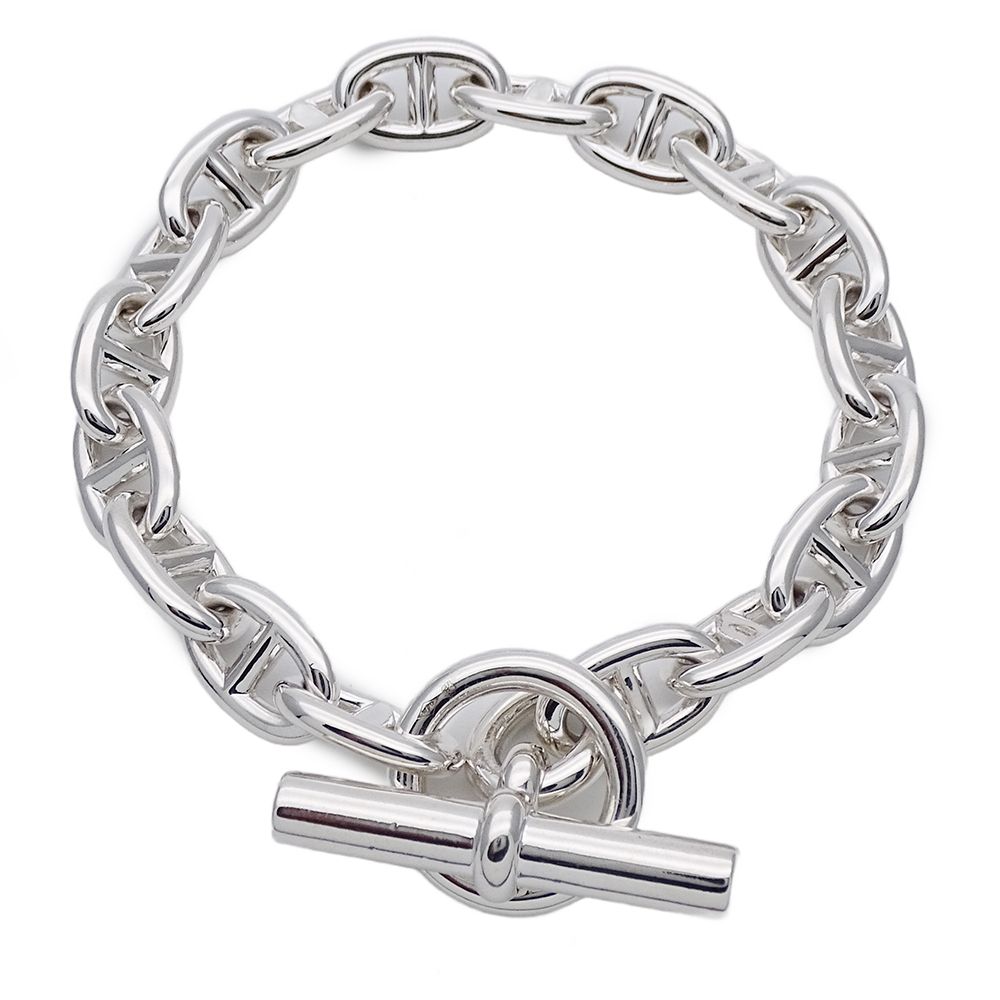 高価な エルメス HERMES ブレスレット シェーヌダンクル MM メンズ レディース ブランド SV925 18コマ シルバー ジュエリー 磨き済み 海外ファッション通販。