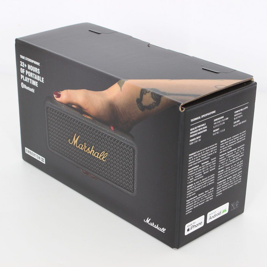 Marshall Emberton III Black and Brass ポータブルワイヤレススピーカー マーシャル エンバートン ブラックアンドブラス 本体