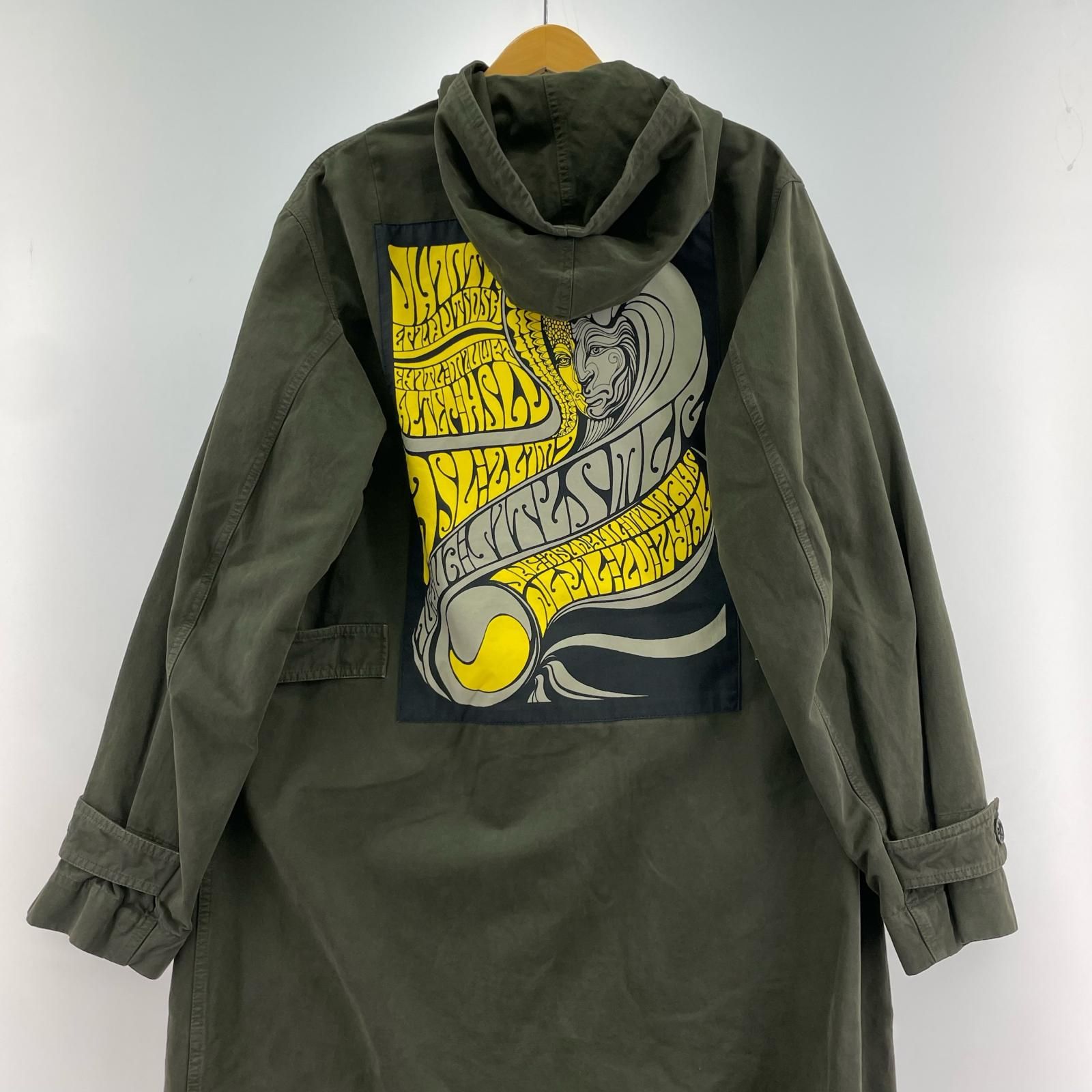 DRIES VAN NOTEN 16AW 製品染め バックプリントモッズコート S