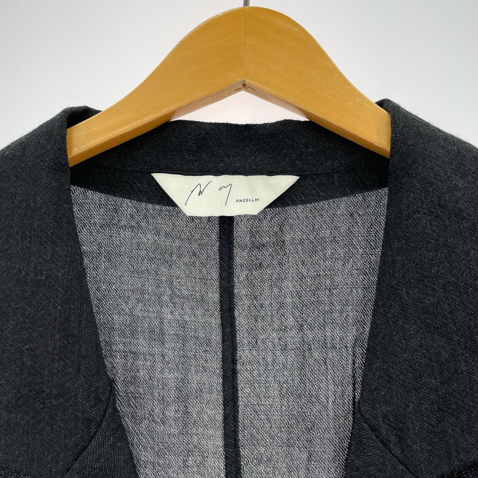 ANCELLM 25AW WOOL KERSEY TAILORED SHIRT 2 ﾌﾞﾗｯｸ - メルカリ