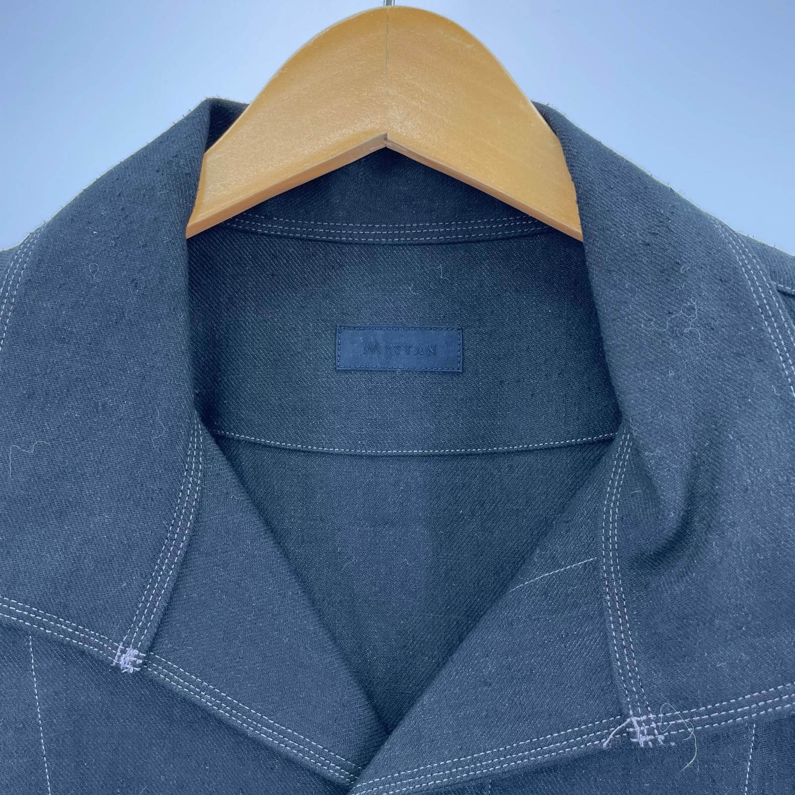 MITTAN 綾織絹麻シャツジャケット JK-79 3 ブラック