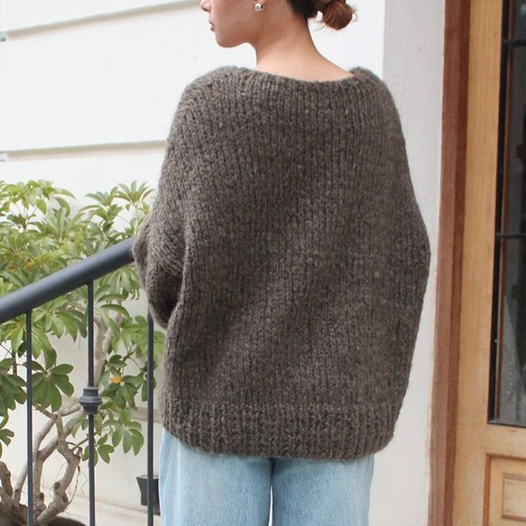 ショートセーター グレイッシュブラウン