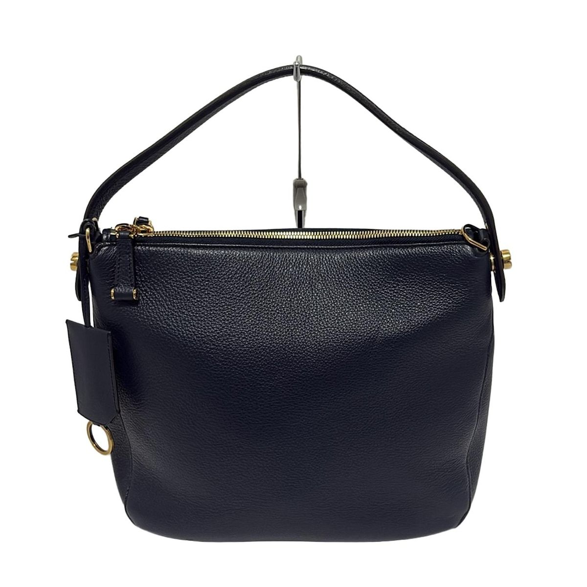 BALLY ネイビー エナメルレザー ハンドバッグ BALLY(バリー) ハンドバッグ美品 - ネイビー レザー - メルカリ