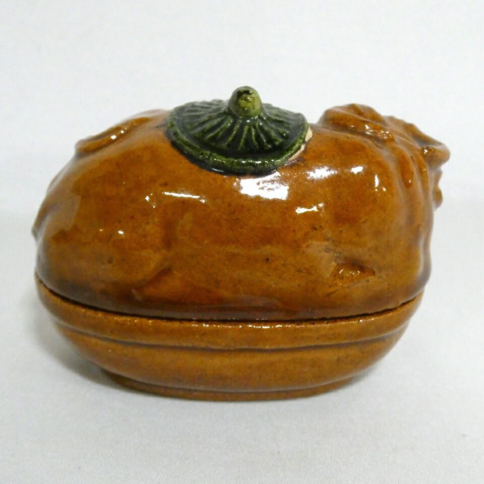 香合　大亀　瑞山作　【中古美品】 十一月の特売品】大樋長阿弥作 笠牛(丑)香合【中古美品】 - メルカリ