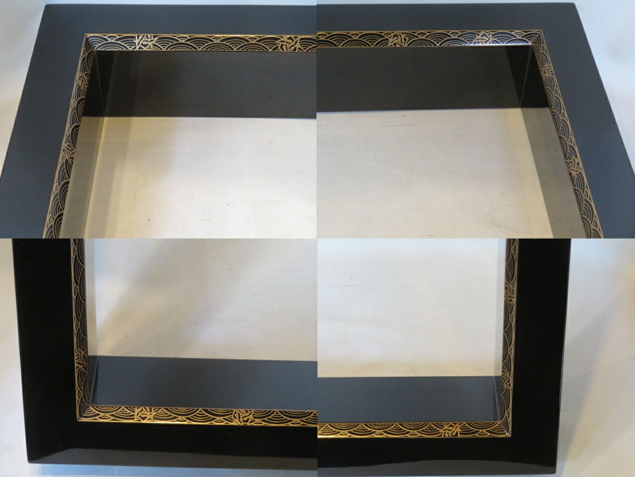 十一月 特売品 山中塗 加賀蒔絵師 多田桂寛作 面青海波鱗鶴蒔絵 布張黒真塗 特売炉縁 税込 スレ WWW_OPDRERGINERDOGAN_COM