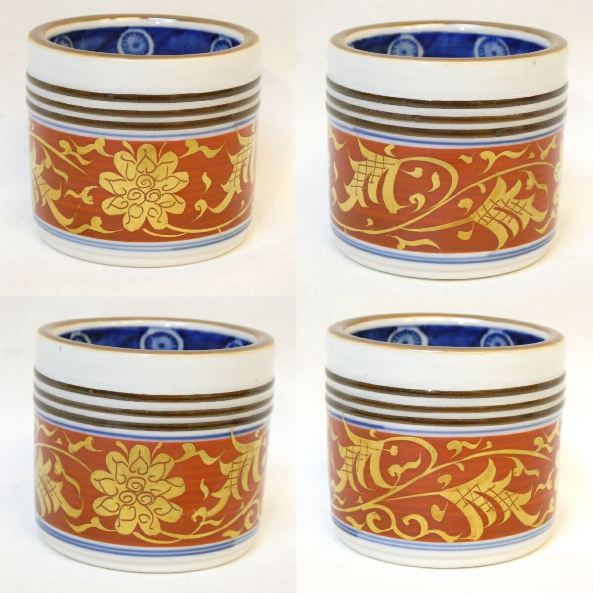 Ｓ３５５　皆具　『平安手塚祥堂』『黄交趾　唐草文　台子皆具』　共箱　茶道具 十一月の特売品】平安 手塚祥堂作 染付金襴手 唐草文台子皆具 茶道具