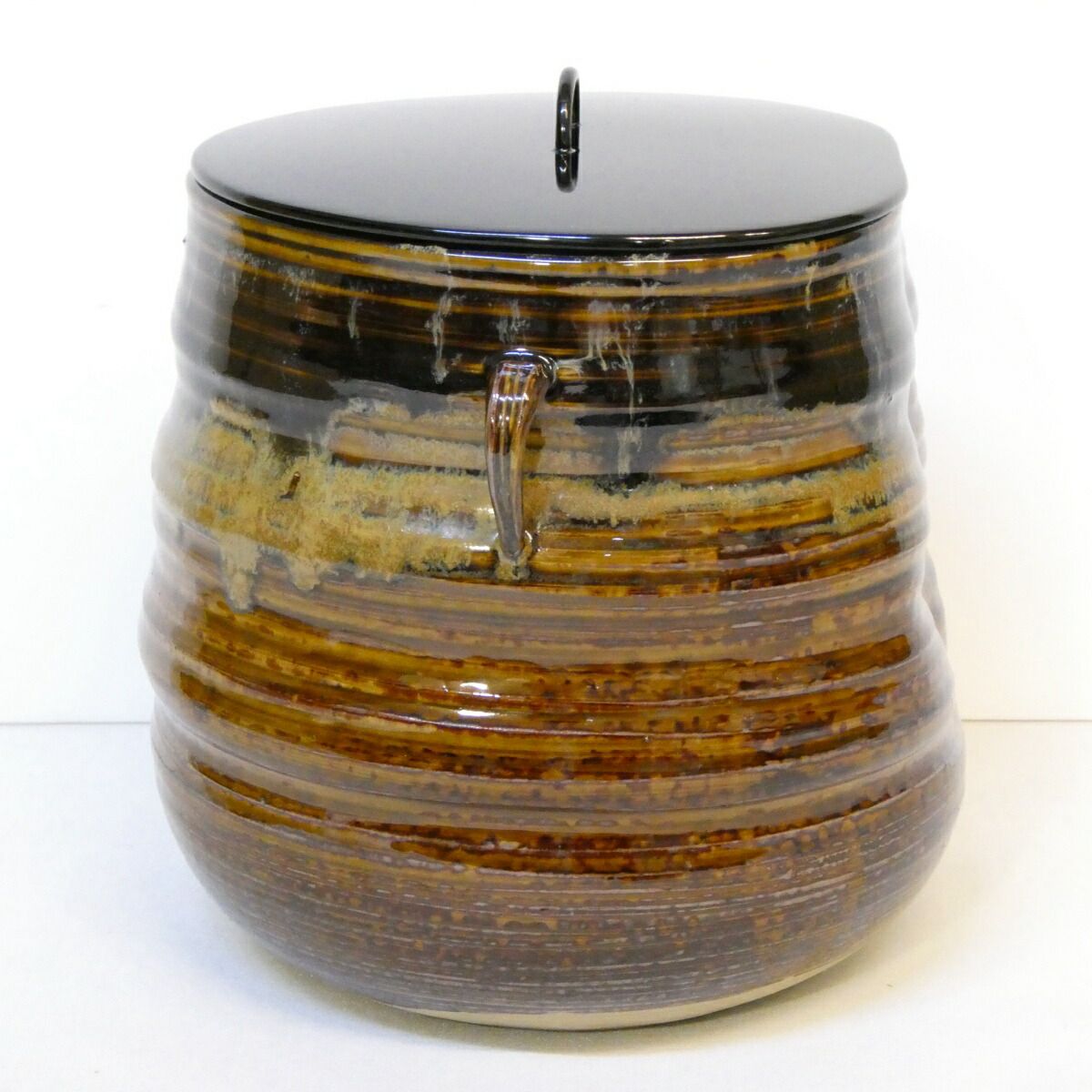 鵬雲斎宗匠御書付】高取焼 味楽窯 亀井楽山作 高取耳付 水指 裏千家