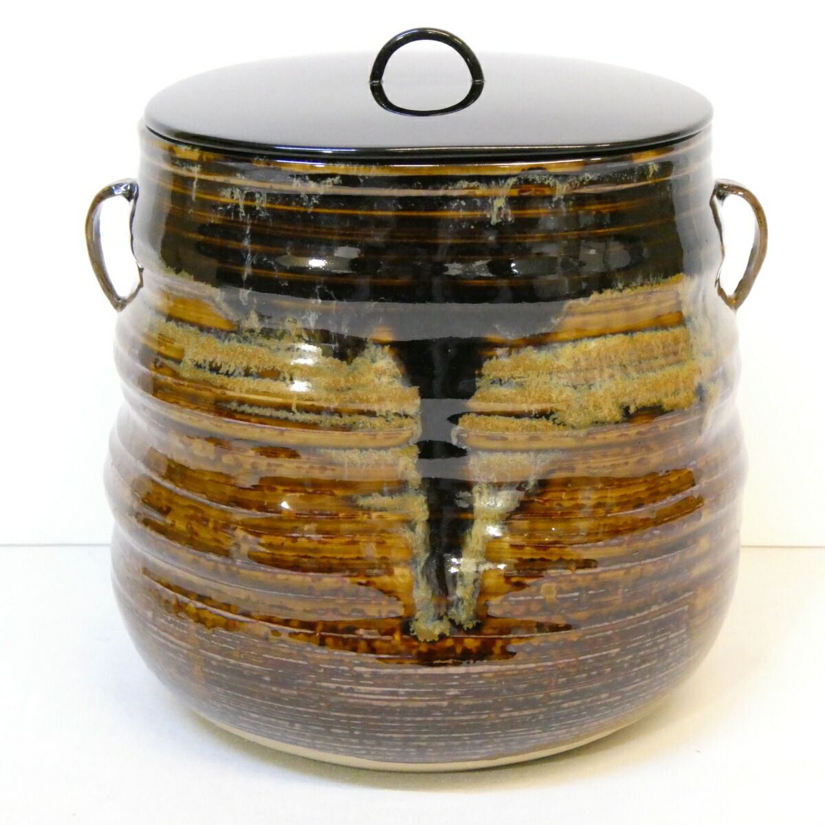 鵬雲斎宗匠御書付】高取焼 味楽窯 亀井楽山作 高取耳付 水指 裏千家