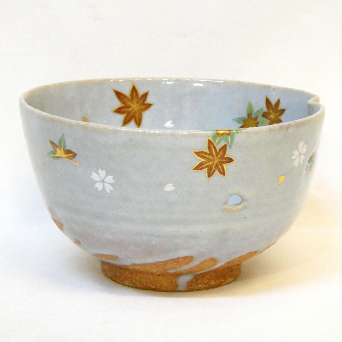 十一月の特売品】丹山窯 小峠葛芳作 雲錦之絵 菓子鉢 透かし 菓子器