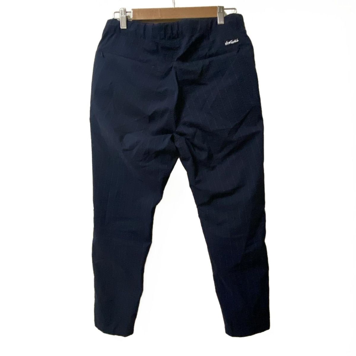 WILD THINGS ワイルドシングス パンツ サイズM メンズ - ネイビー×ライトグレー フルレングス ストライプ NANO UNIVERSE