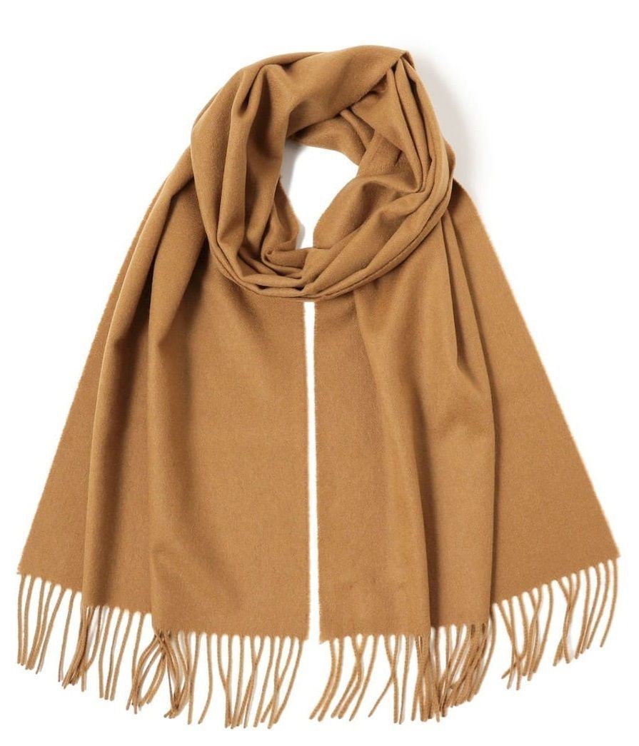 Jhonstons of Elgin ジョンストンズオブエルガン カシミア サイズ 190 cmX 35 cm スコットランド製 ark Camel ダークキャメル ユニセックスにご使用頂けます｡ 並行輸入品