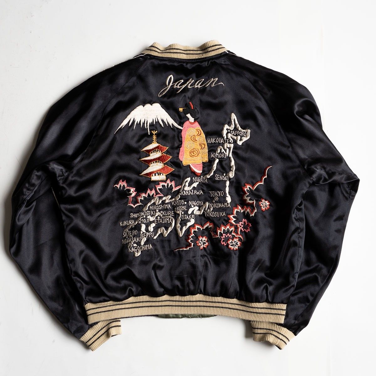 雰囲気抜群 TAILOR TOYO TT10841 リバーシブル スカジャン XL スーベニア ジャケット 刺繍 サテン テーラー東洋 25110428