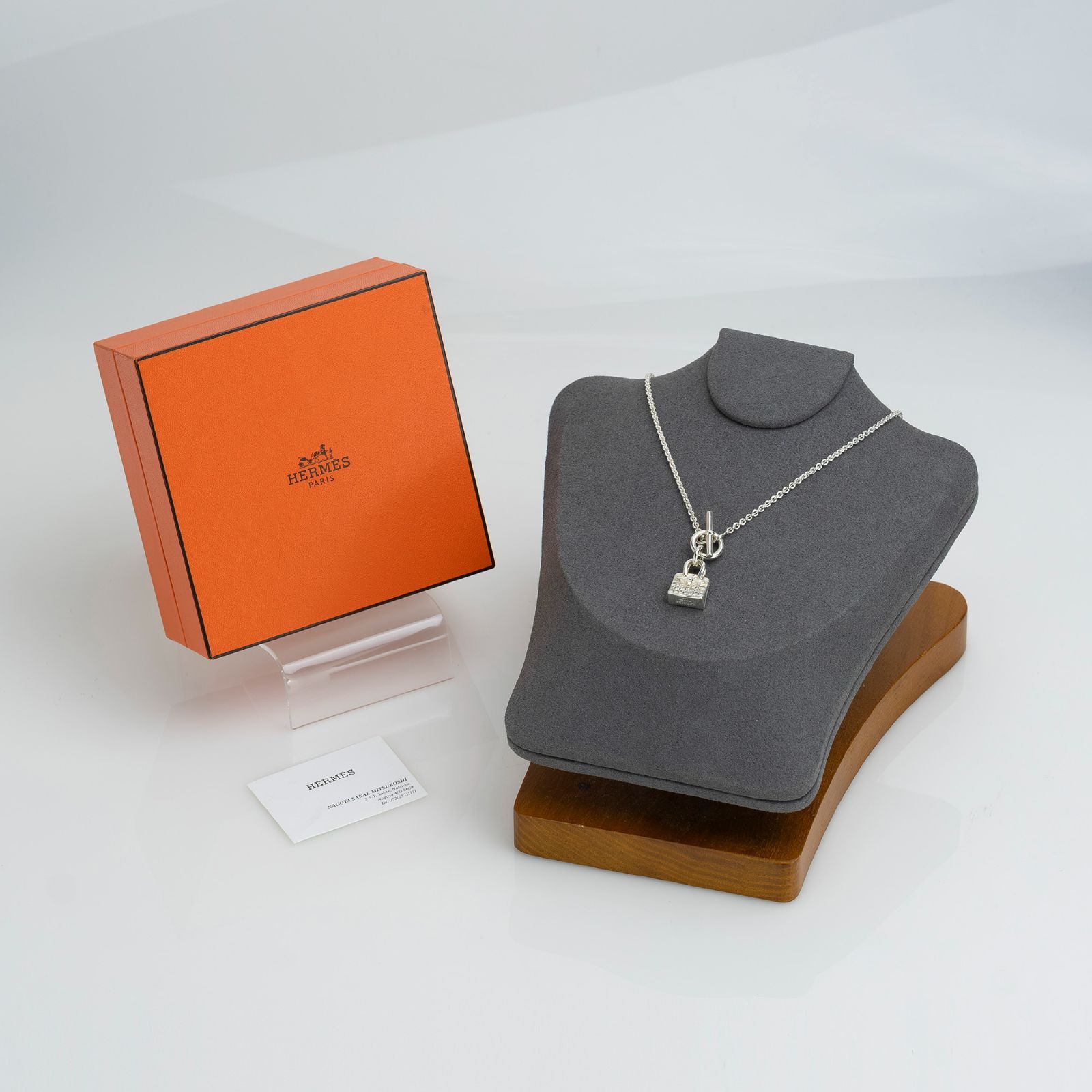 エルメス HERMES アミュレット バーキン ネックレス ダイヤ0.23 ct パヴェ シルバー925