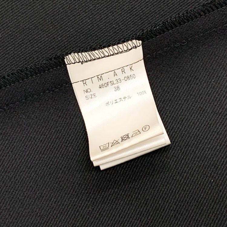  RIM.ARK リムアーク Triple cloth maxi OP トリプルクロスマキシワンピース ブラック 38 -0850 長袖 七分袖 シャツワンピース