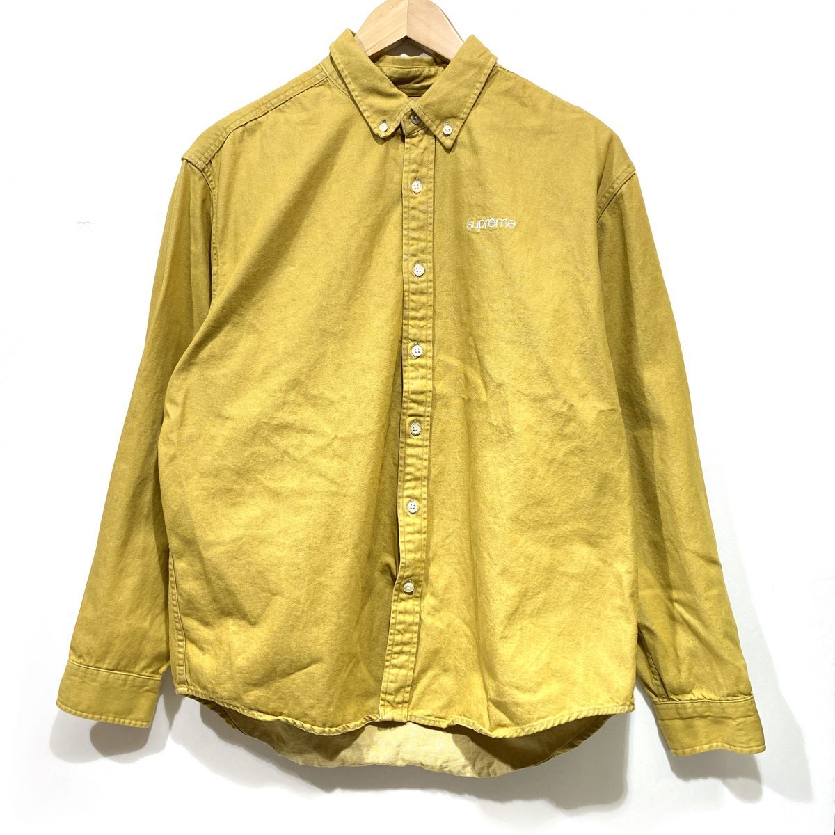 Supreme シュプリーム Classic Logo Denim Shirt シャツ 長袖 イエロー サイズM メンズ 津山店