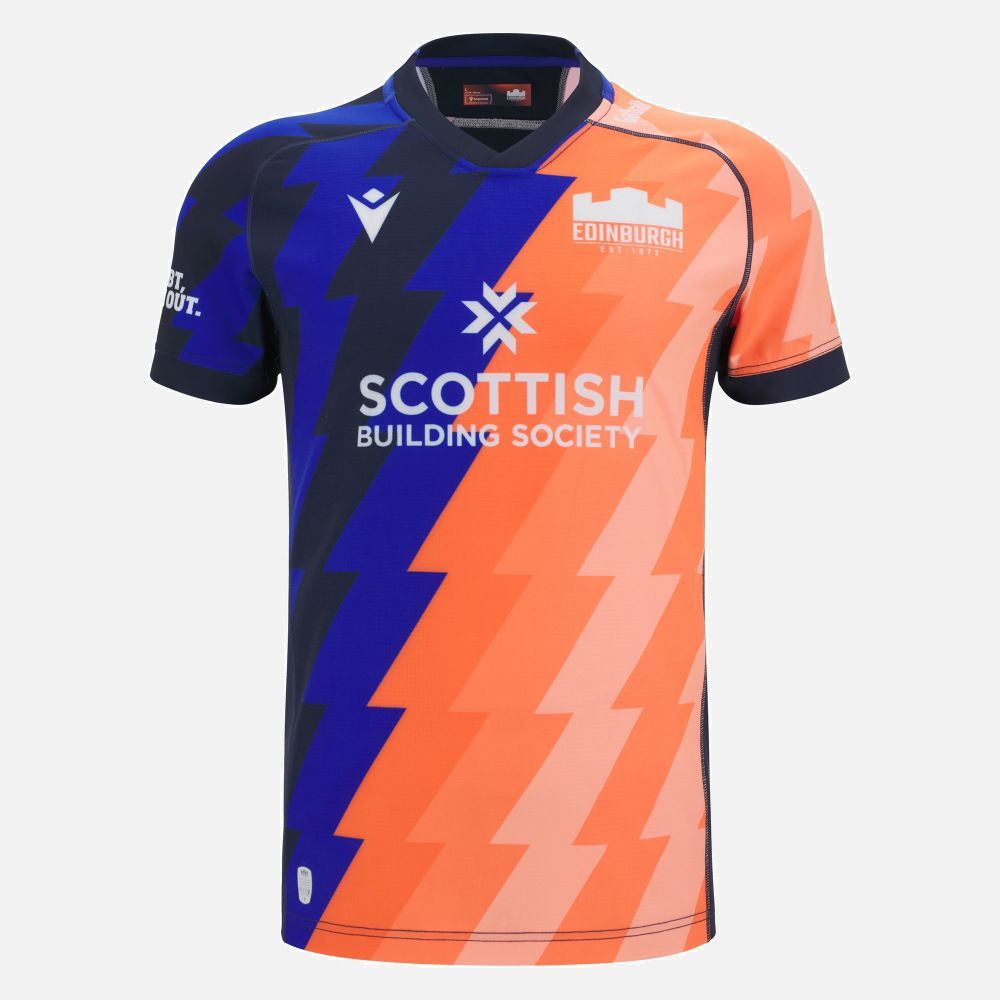 マクロン ラグビー エディンバラ 2025 2026 トレーニング ジャージ 青 ブルー オレンジ 公式モデル 日本未発売