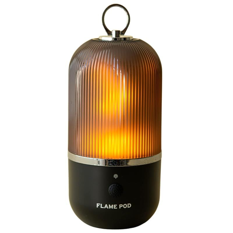 IDEALL FLAME POD フレイムポッド LEDランタン 防水 USB充電 15時間連続使用 暖色 グランピング べランピング ブラック