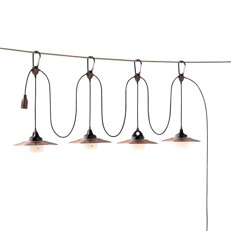 ロゴス LOGOS USBシェードランタン 4連タイプ 74175042 ブロンズ 約 長さ330cm