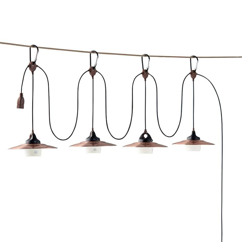 ロゴス LOGOS USBシェードランタン 4連タイプ 74175042 ブロンズ 約 長さ330cm