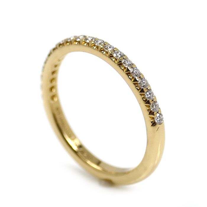 TIFFANY-Co. ティファニー K 18 YG イエローゴールド ソレスト ハーフエタニティ リング 指輪 ダイヤモンド 9号 2.2 g レディース