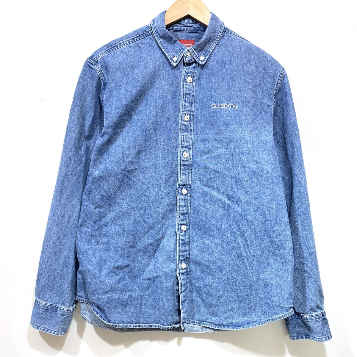 Supreme シュプリーム Classic Logo Denim Shirt シャツ 長袖 ブルー サイズM メンズ 津山店