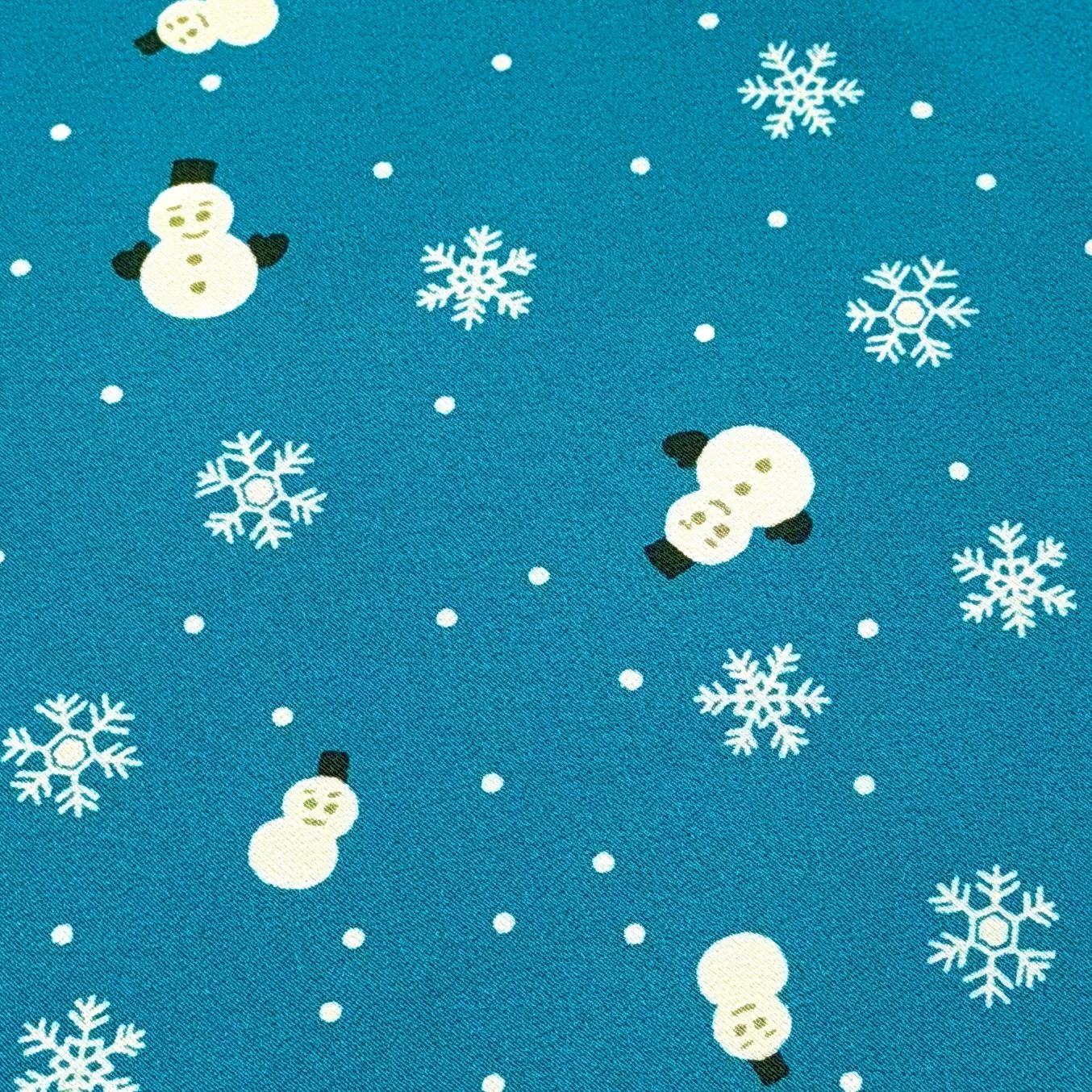  帯揚げ 衿秀 雪だるまに雪の結晶 0031 帯揚げ 帯留め 帯飾り