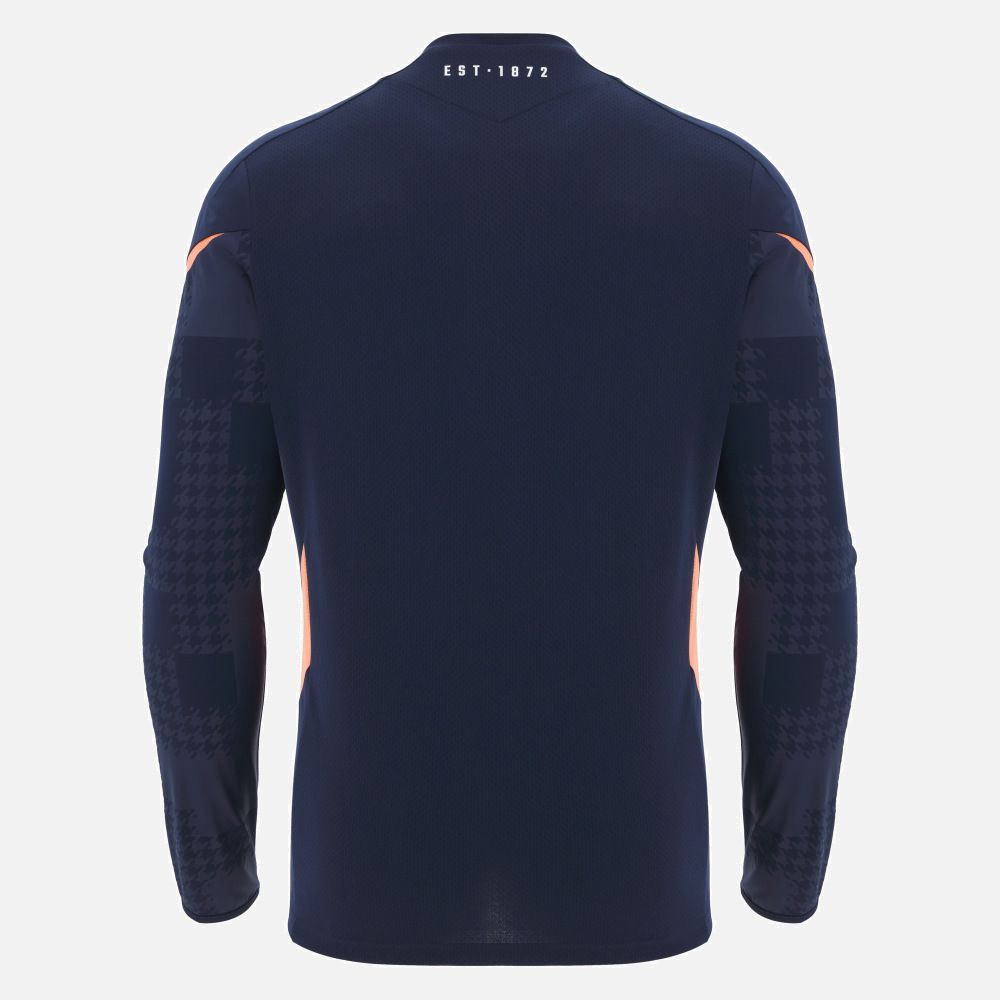 マクロン ラグビー エディン 2025 2026 長袖 トレーニング Tシャツ 紺 ネイビー オレンジ モデル 日本未発売