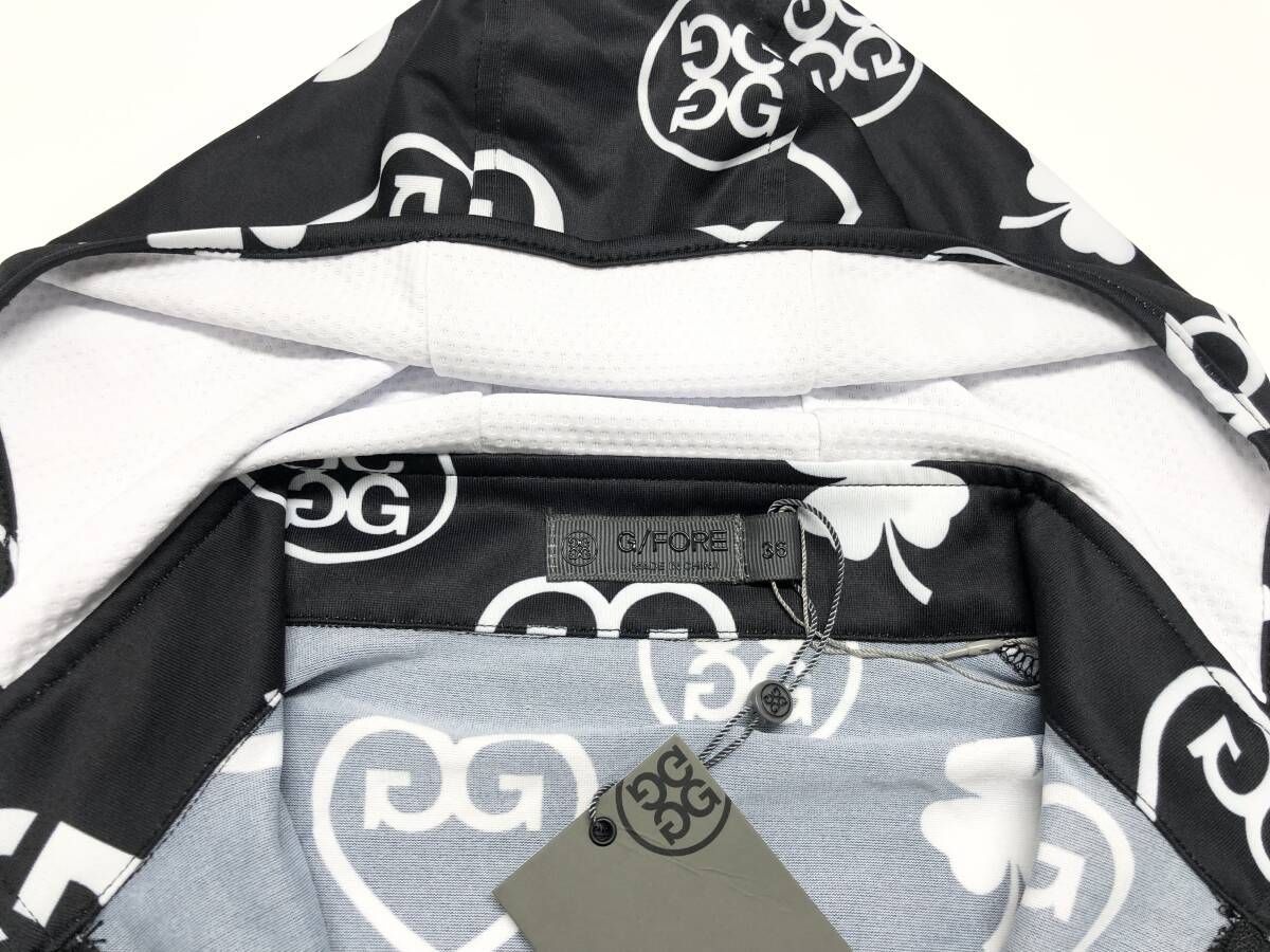 ○★新品未使用　G/FORE　MU TECH 総柄プリントパーカー　36　黒 新品 未使用 G/FORE（ジーフォア） MU TECH 総柄プリントパーカー 36