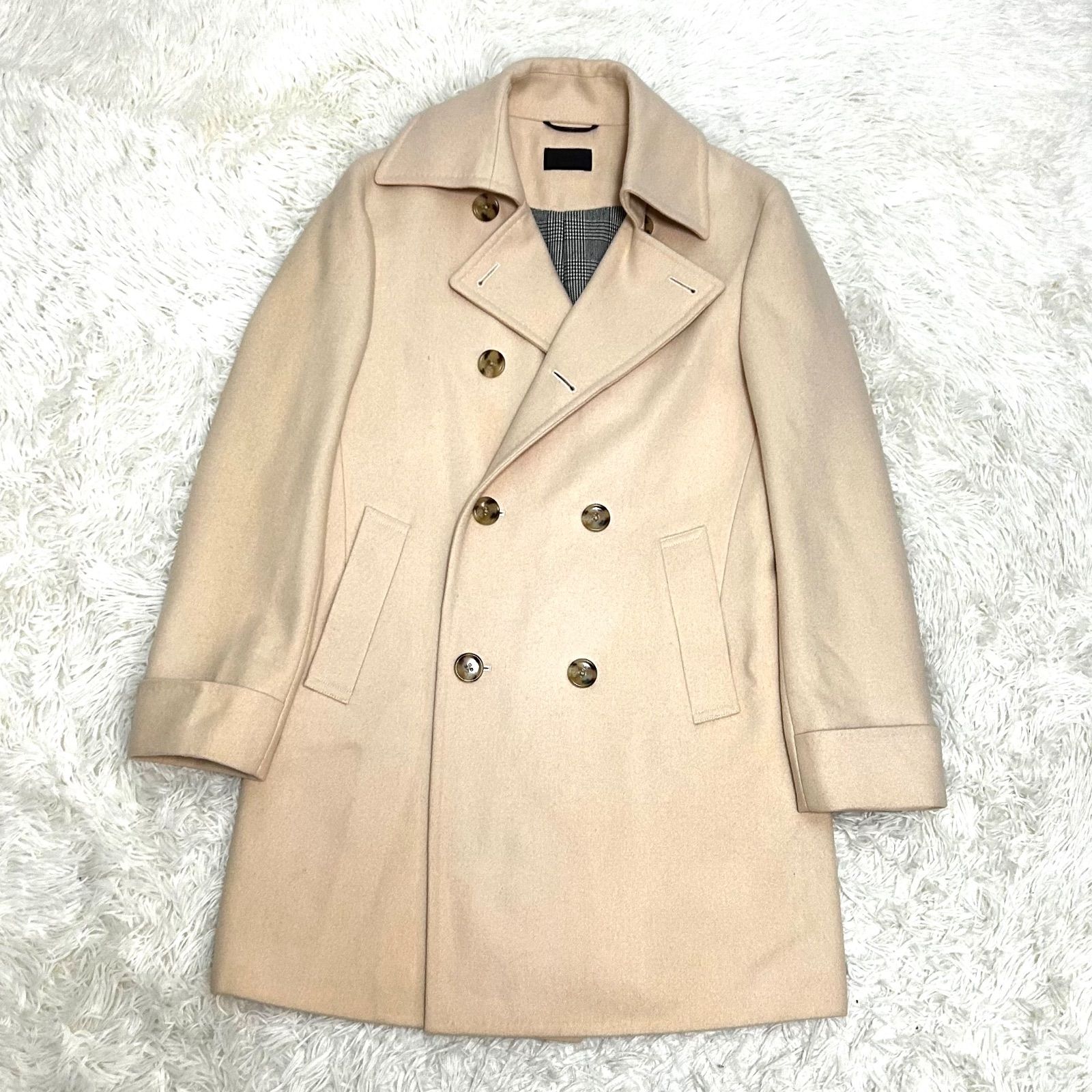 UNIVERSAL LANGUAGE ユニバーサルランゲージ L アンゴラ カシミヤ オフホワイト ウール コート