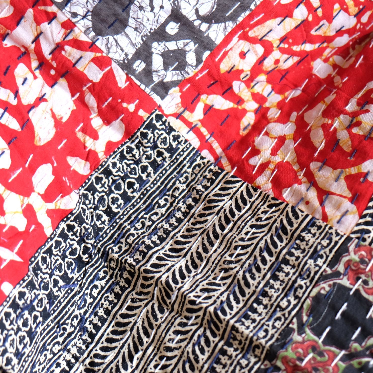 【新品】インド　古布ザリ刺繍パッチワーク クロス（象） 新品・未使用】インド 古布ザリ刺繍パッチワーク クロス - メルカリ