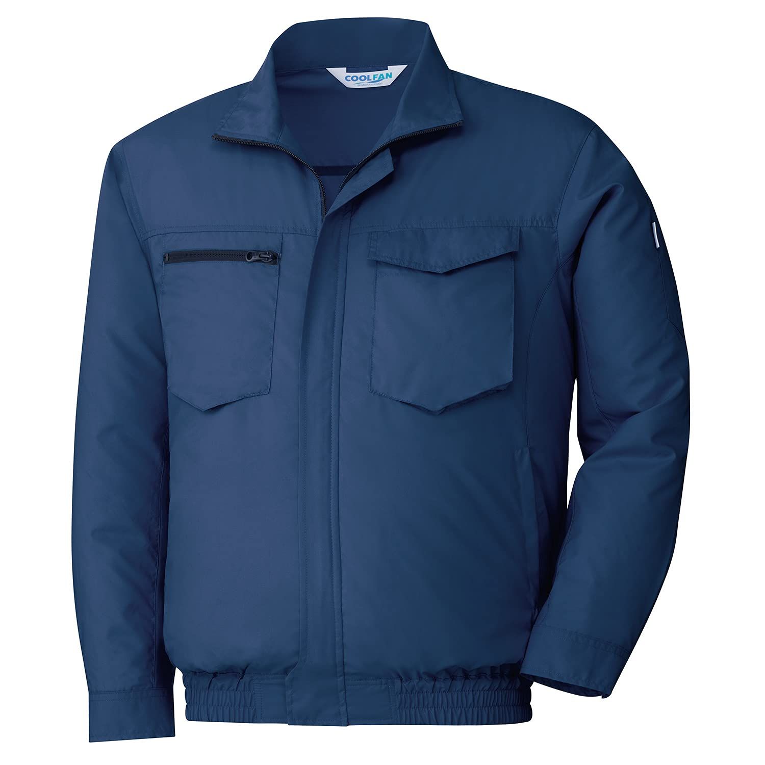 ミドリ安全 クールファン 電動ファン対応 ファン別売 作業服 長袖 ブルゾン ポリエステル 男女兼用 速乾 WE 27 上 ネイビー L
