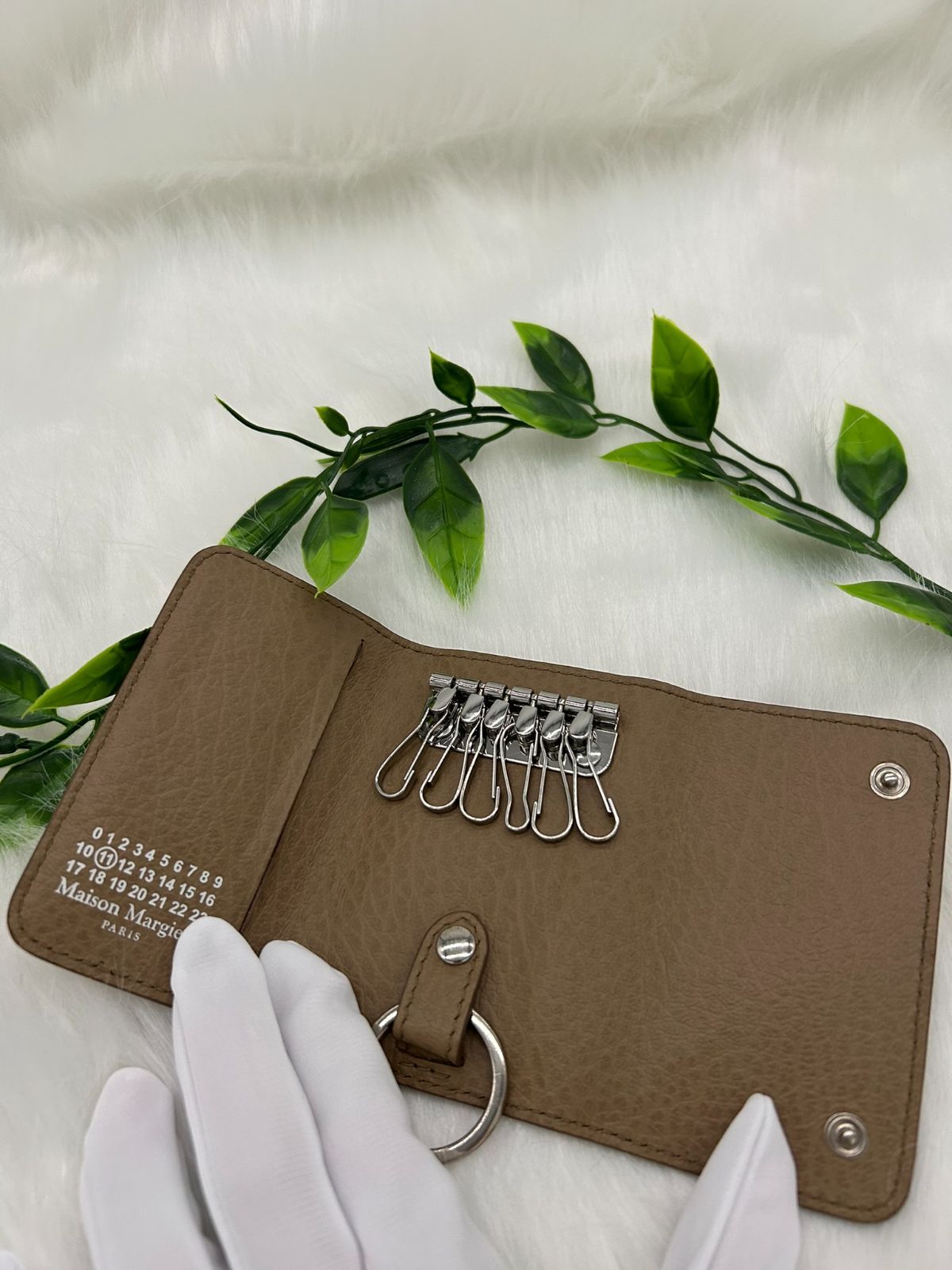 メゾンマルジェラ 4ステッチ 6連キーケース キーホルダー キーリング付
