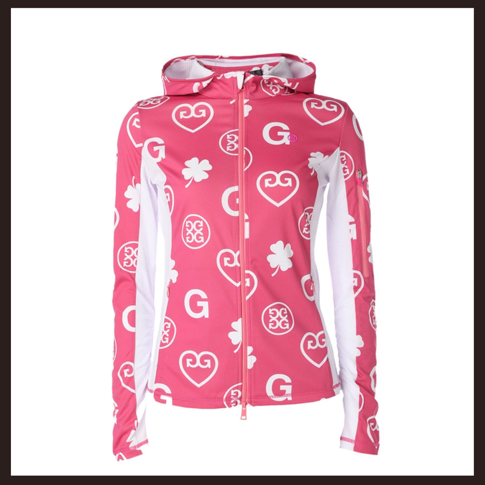 G FORE ジーフォア MU TECH 総柄プリントパーカー 36 ピンク