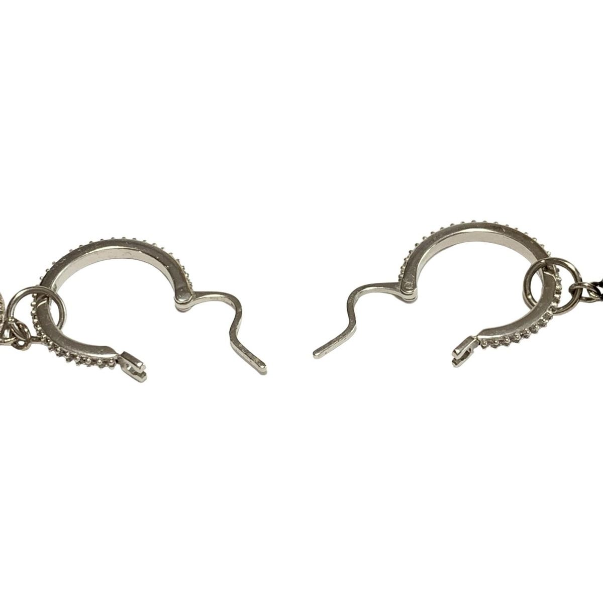 miumiu(ミュウミュウ) ピアス - シルバー×ピンク×黒 アシンメトリー  