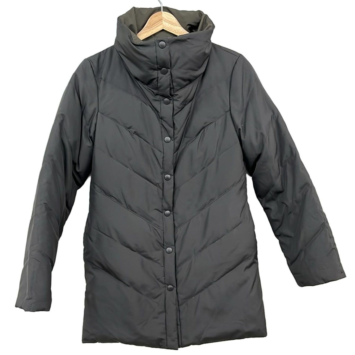 ユナイテッドアローズ ダウンコート サイズ36 S レディース - ダークグレー×カーキ 長袖 リバーシブル WORK FOR HOLIDAY 冬