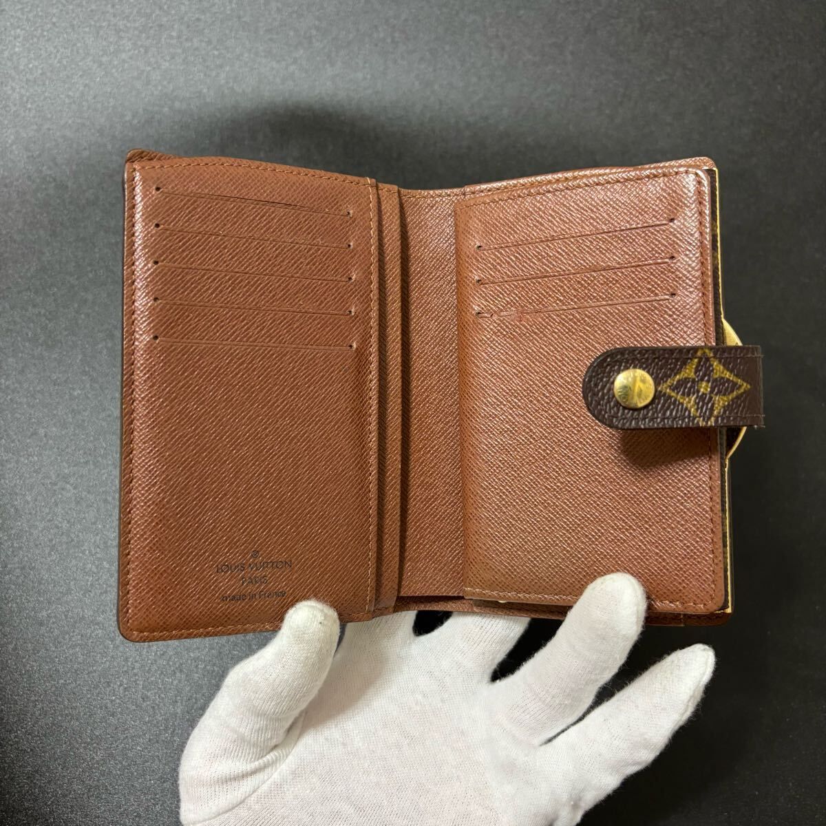 o14 ポルトフォイユヴィエノワ モノグラム ルイヴィトン がま口財布 二