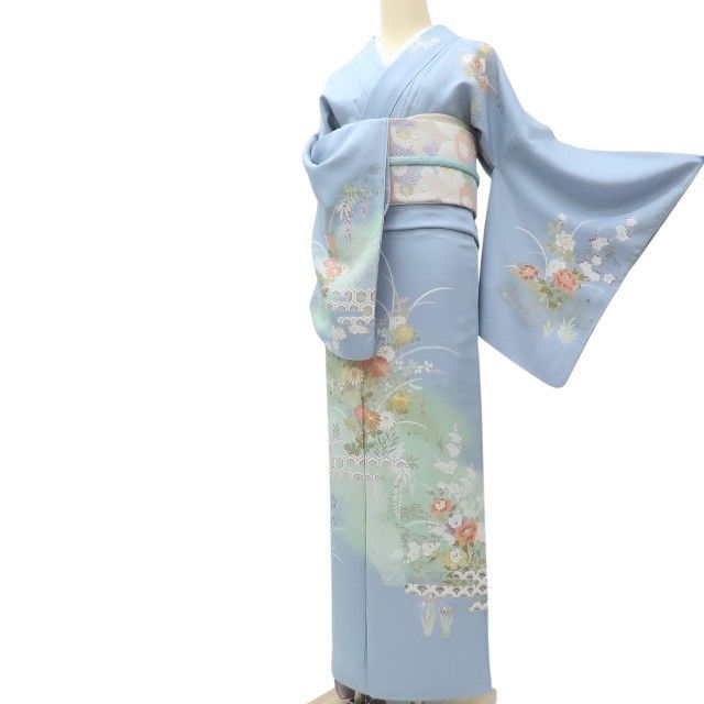 Y3606◇美品 正絹 袷 やまと誂製 金駒刺繡 トールサイズ 訪問着 着物 百華❀Y3994◇正絹 金駒刺繡 トールサイズ 牡丹 梅 菊 訪問着 着物